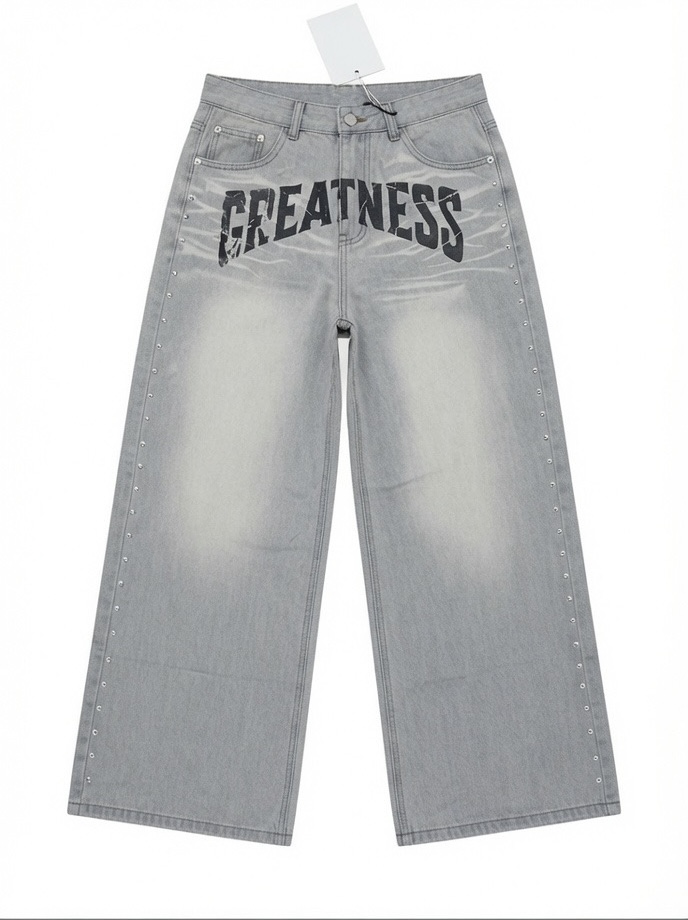 Greatness Studded Wide-Leg Denim image