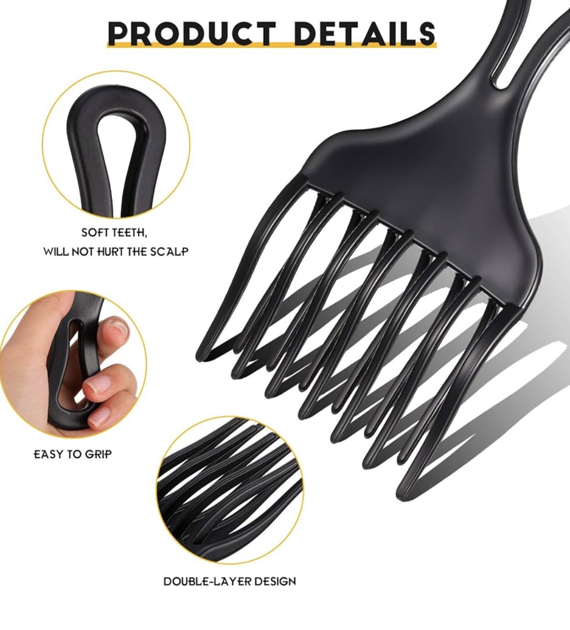 Double teeth Afro Pick Comb image
