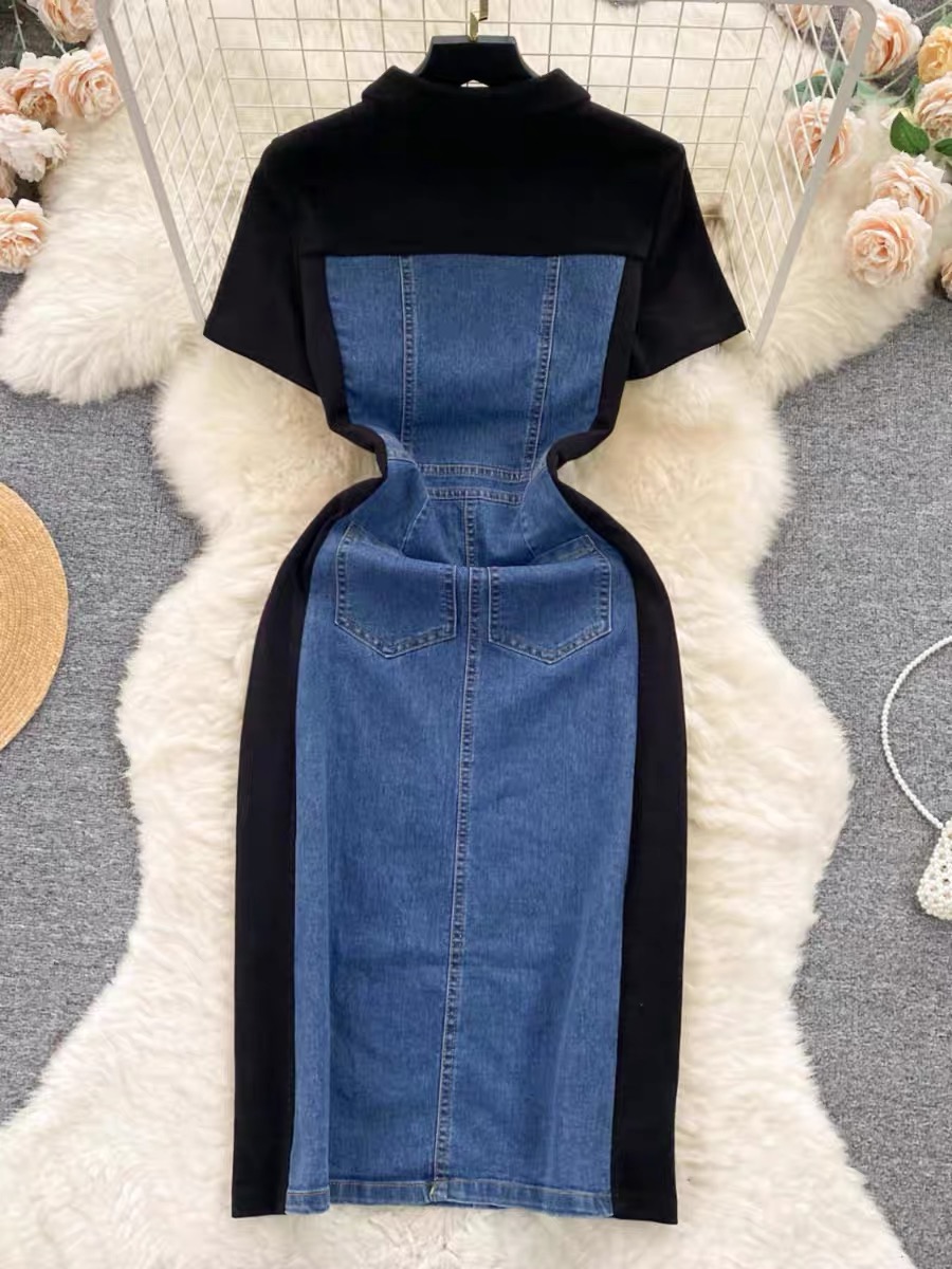 Strolling around town denim dress DBC7 image