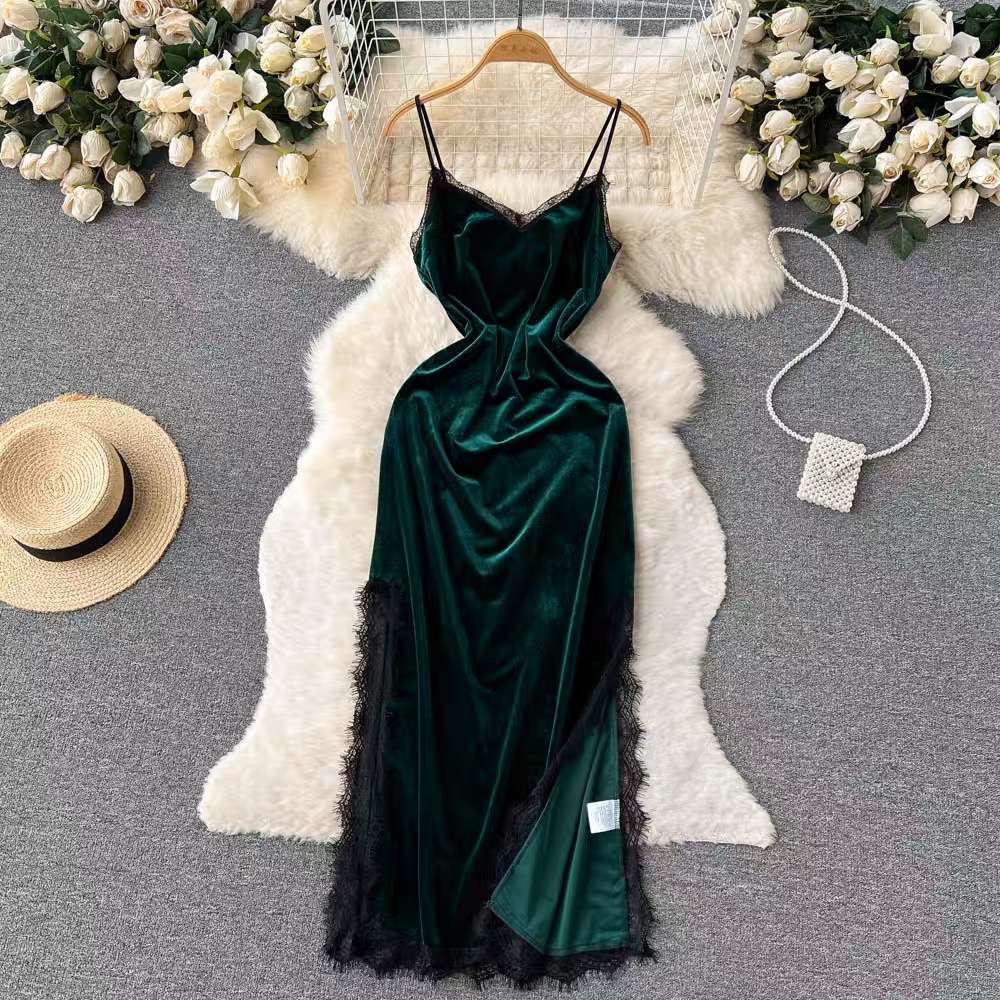 Party lights on me side cut gown CBC83 image