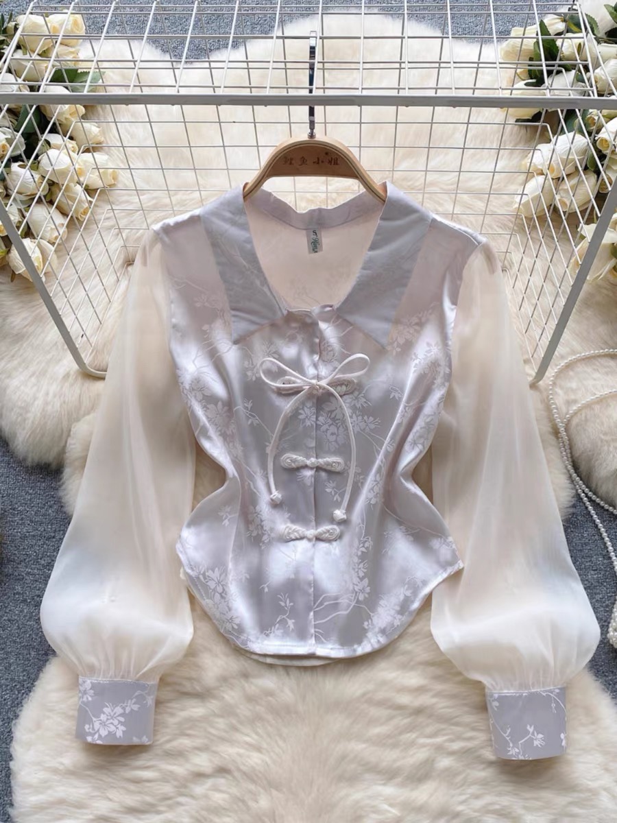 High class babe silk blouse BE201 image