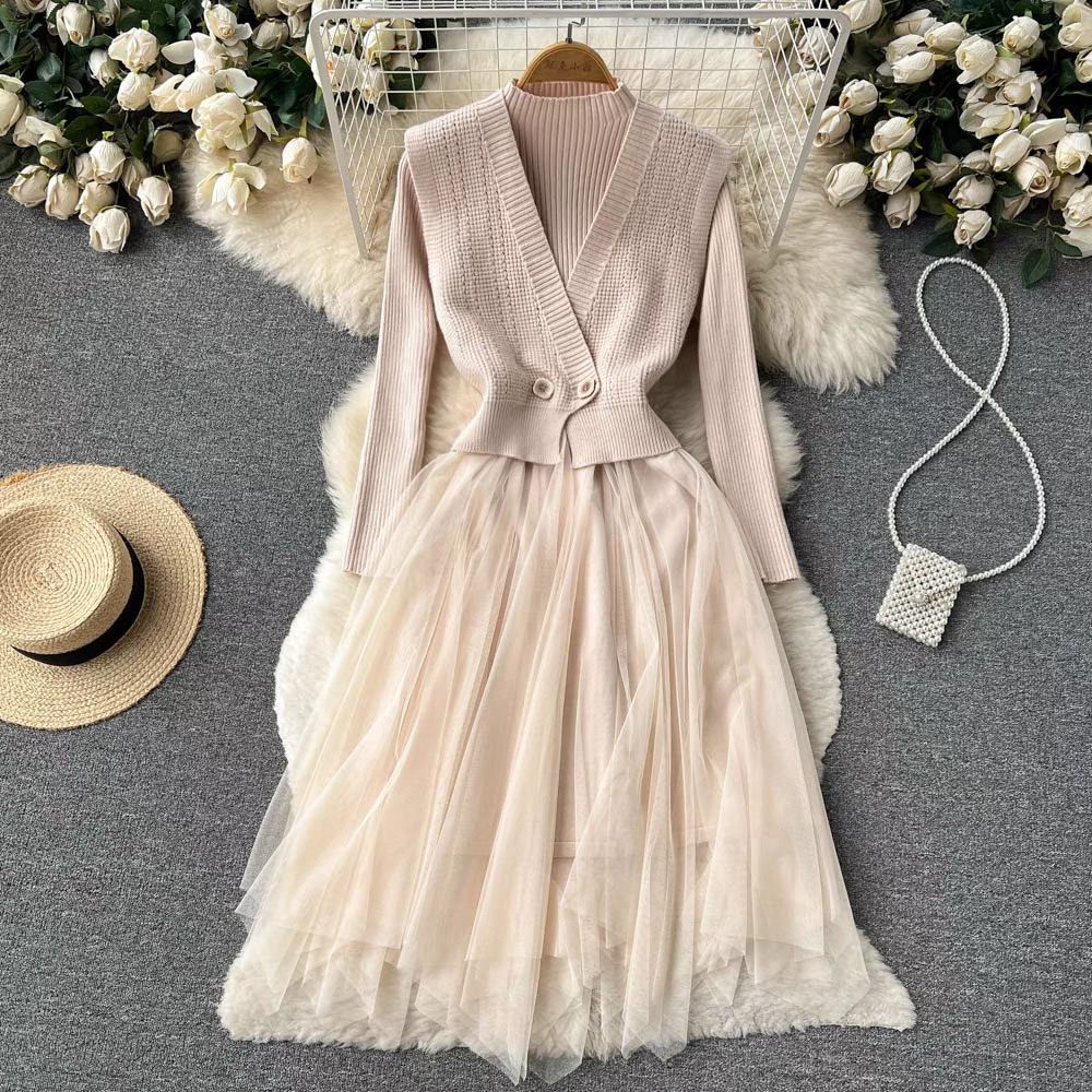 Tied to luxury sweater dress KD128 image