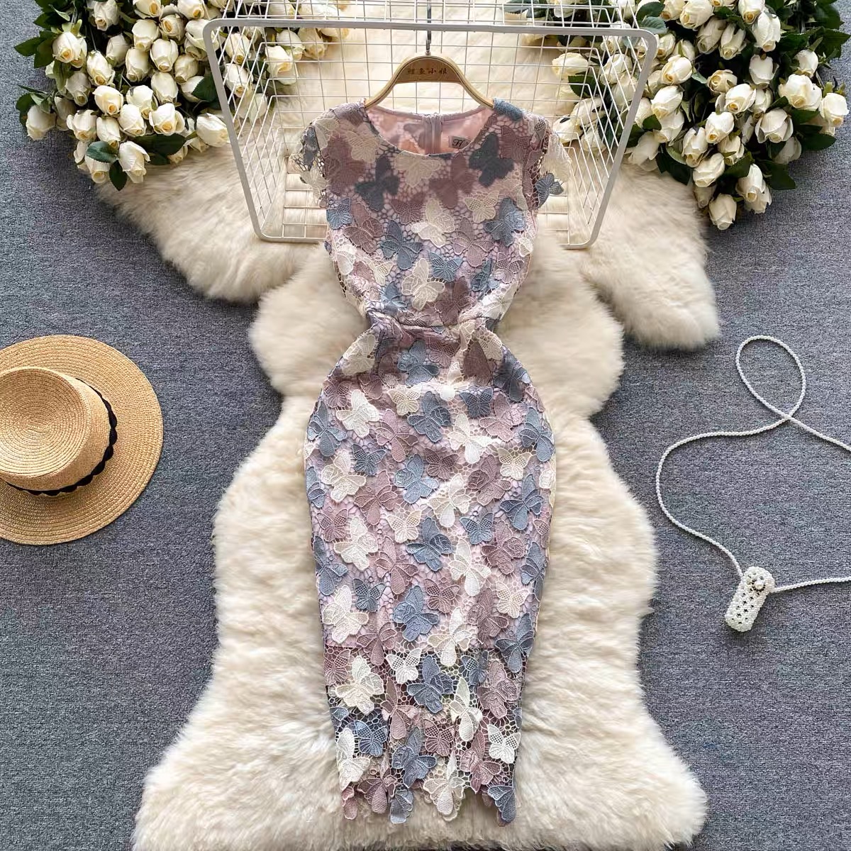 Saturday night diva butterfly lace dress EBC24 image