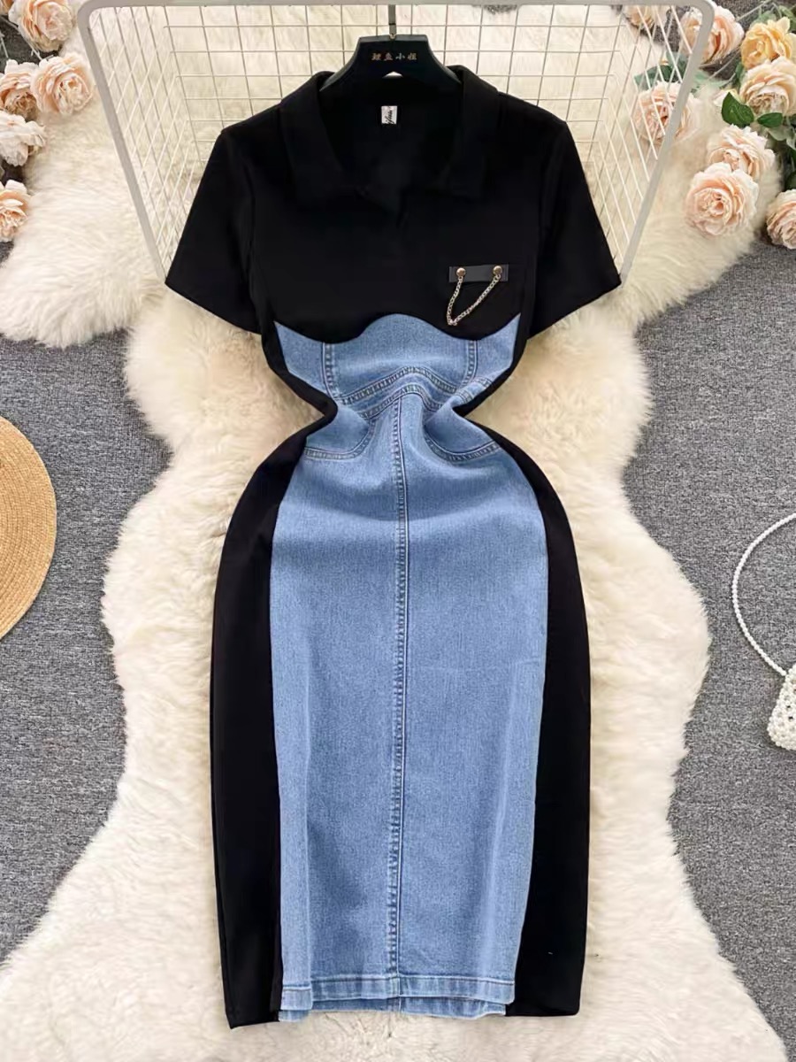 Strolling around town denim dress DBC7 image