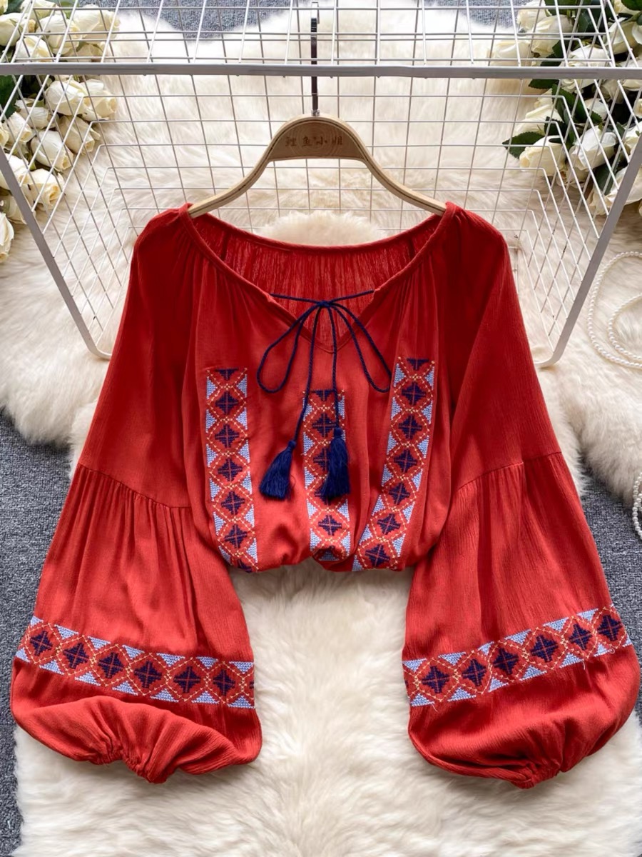 Slay all day embroidery top TZZ1507 image