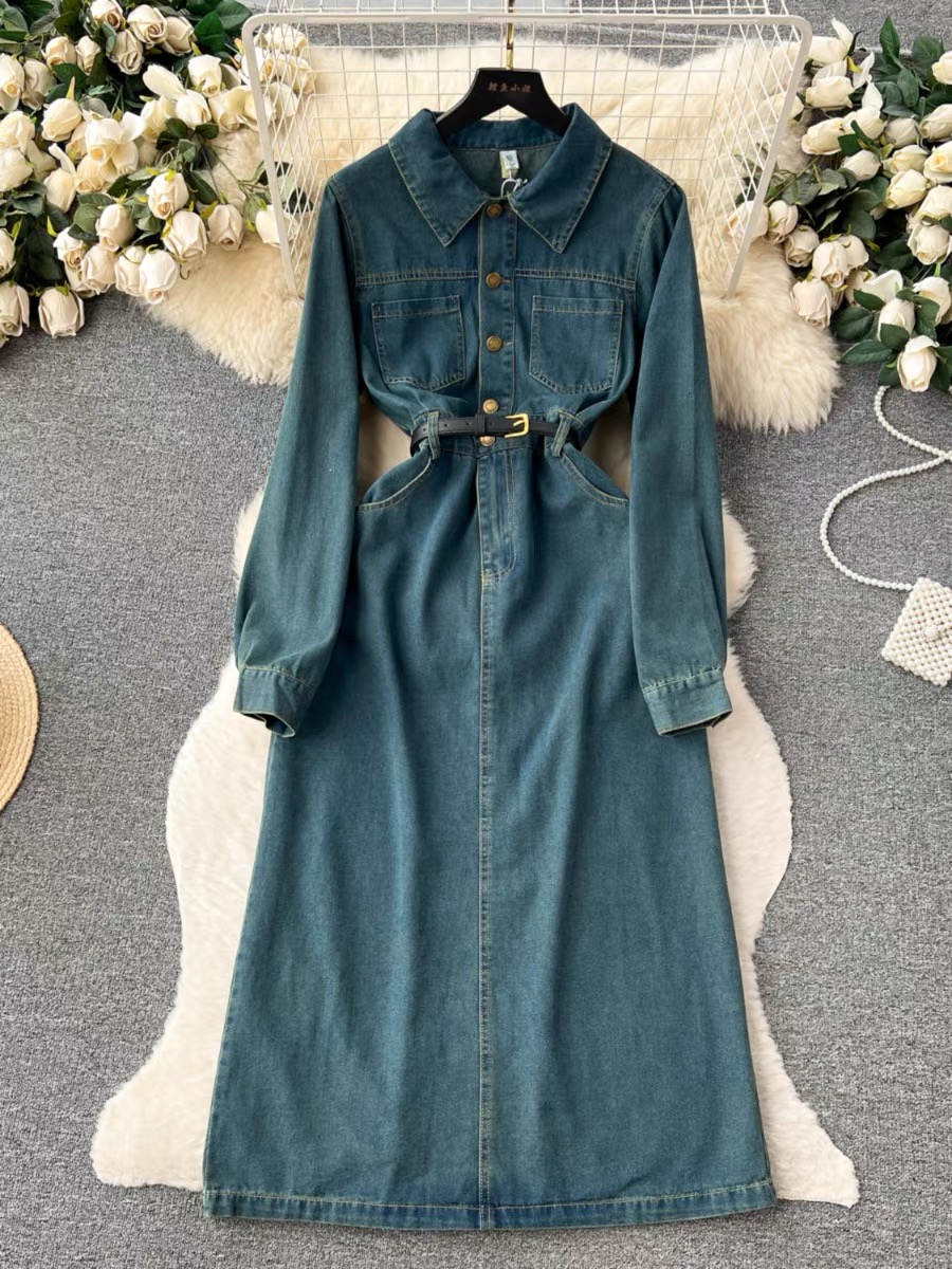 Alluring goddess denim dress & belt DD19 image