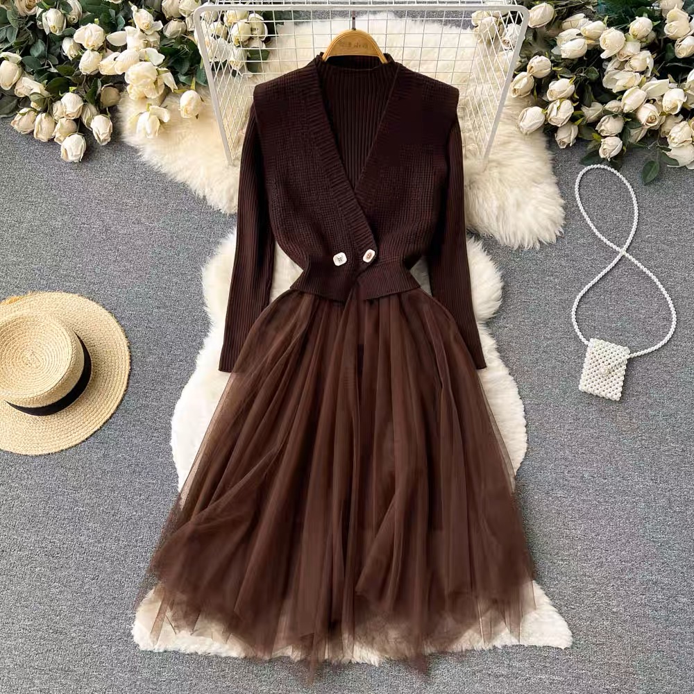 Tied to luxury sweater dress KD128 image