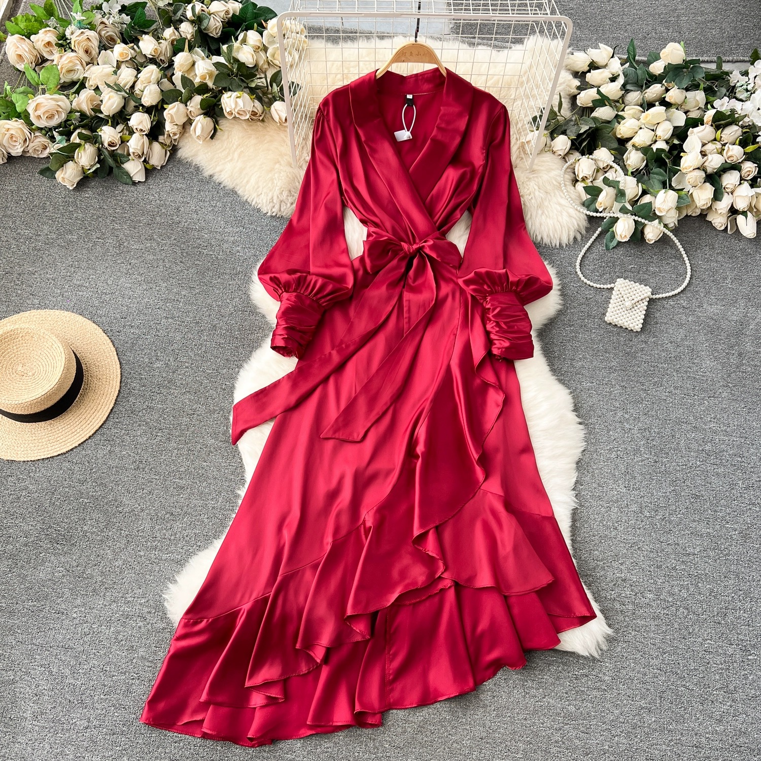 Living the life luxury silk dress FD308 image